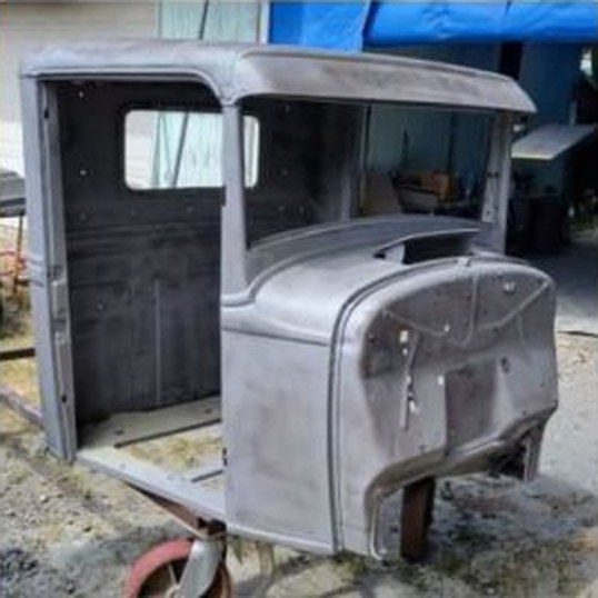 Truck cab, after blasting